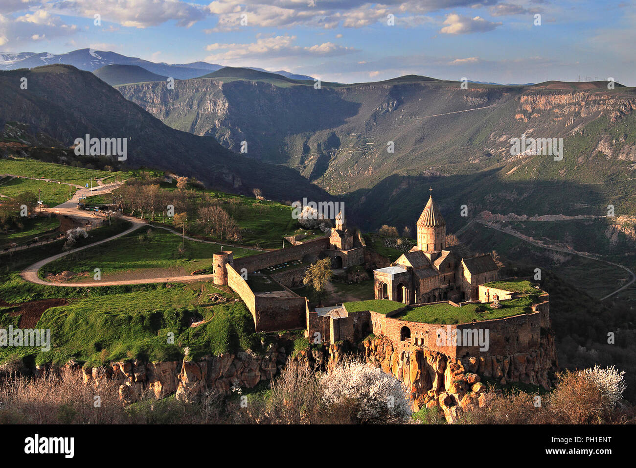 Tatev Monastery in the springtime in Armenia Stock Photo