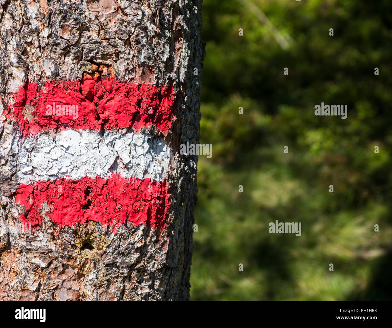 Austrian hiking blaze or trail marker, Austria, Europe Stock Photo - Alamy