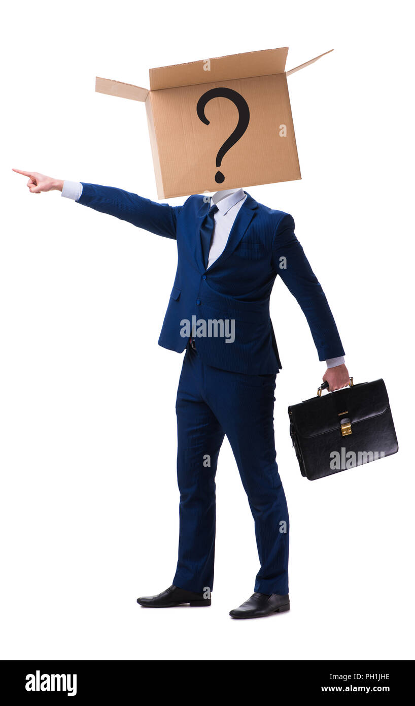 Businessman asking questions in business concept Stock Photo - Alamy