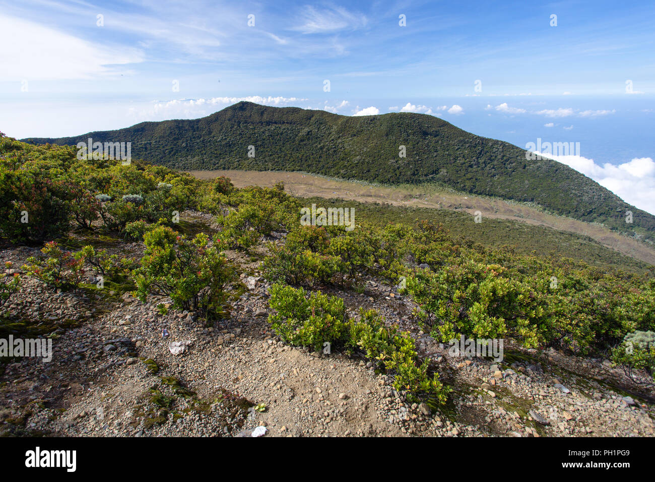Gede Volcanoes, West Java, Indonesia Stock Photo