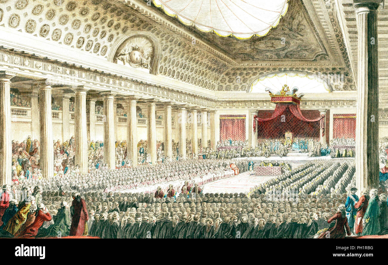 Image result for Painting by Auguste Couder showing the inauguration of the Estates-General in Versailles on 5 May 1789.