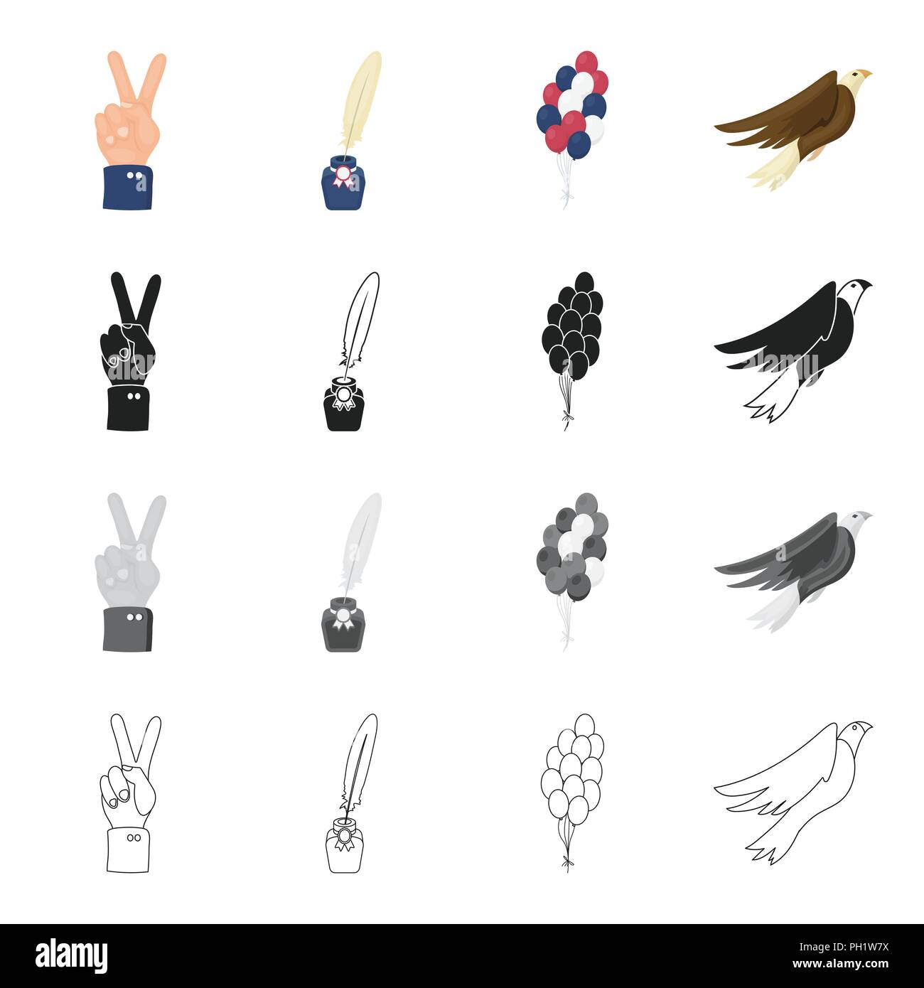 Attributes, tools, celebration and other icon in cartoon style.Thoughts ...