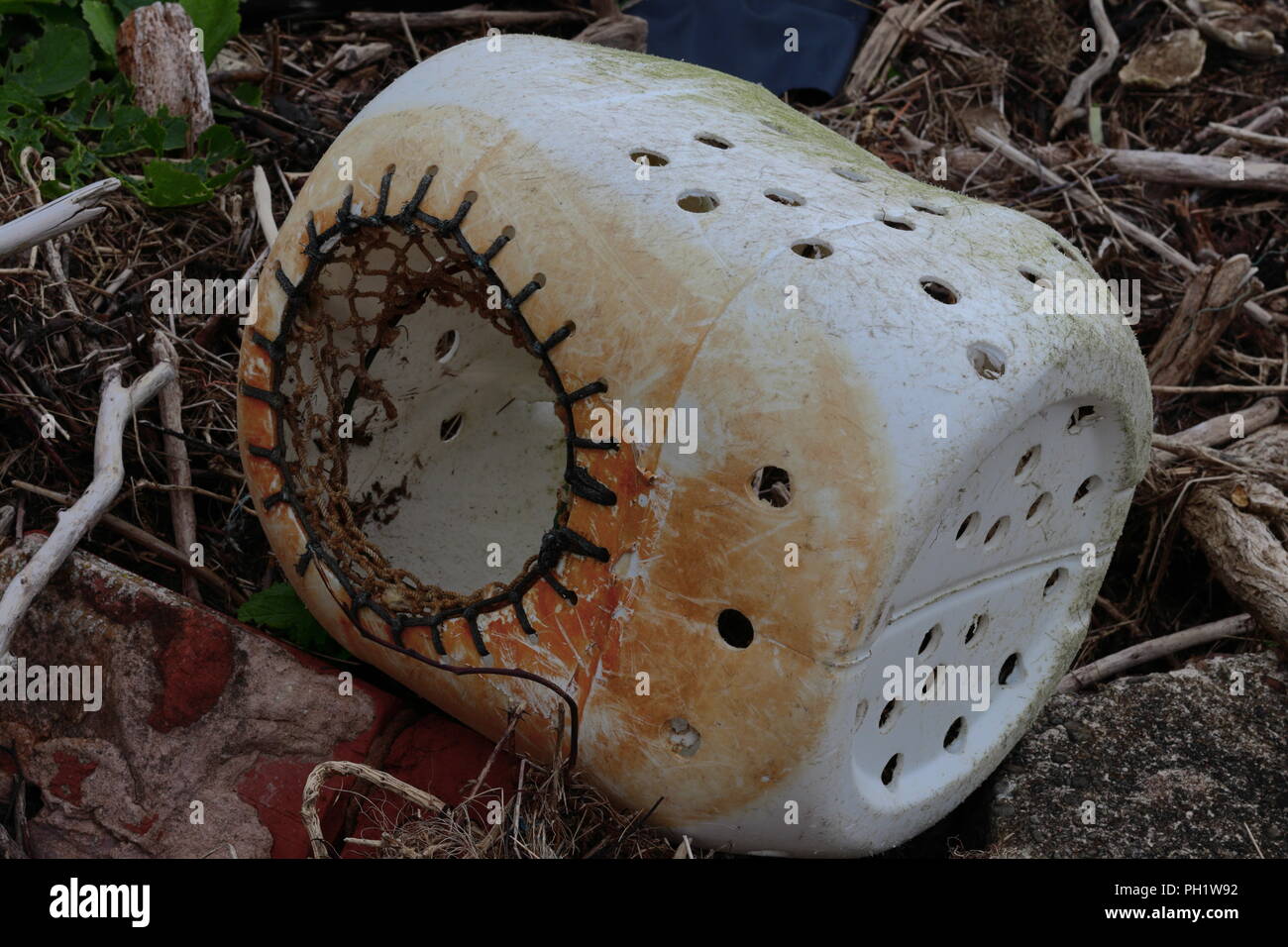 Old DIY fish trap Stock Photo - Alamy