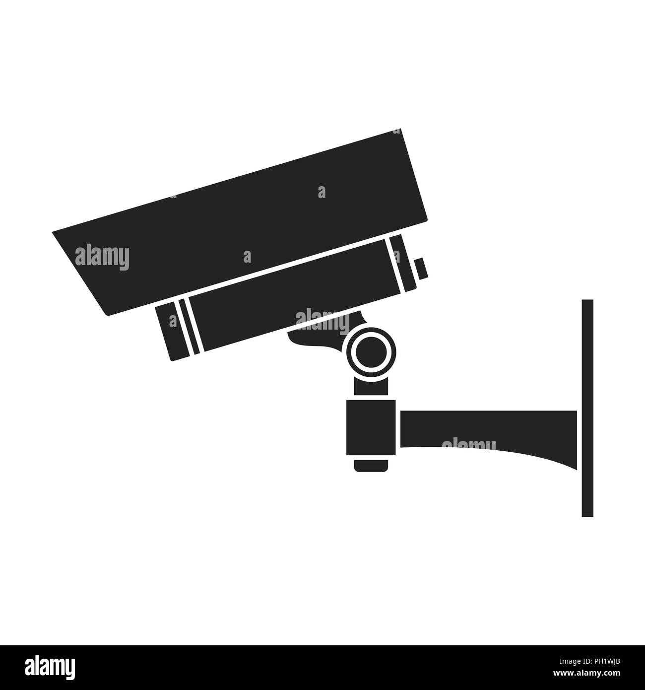 Security camera icon in black style isolated on white background ...