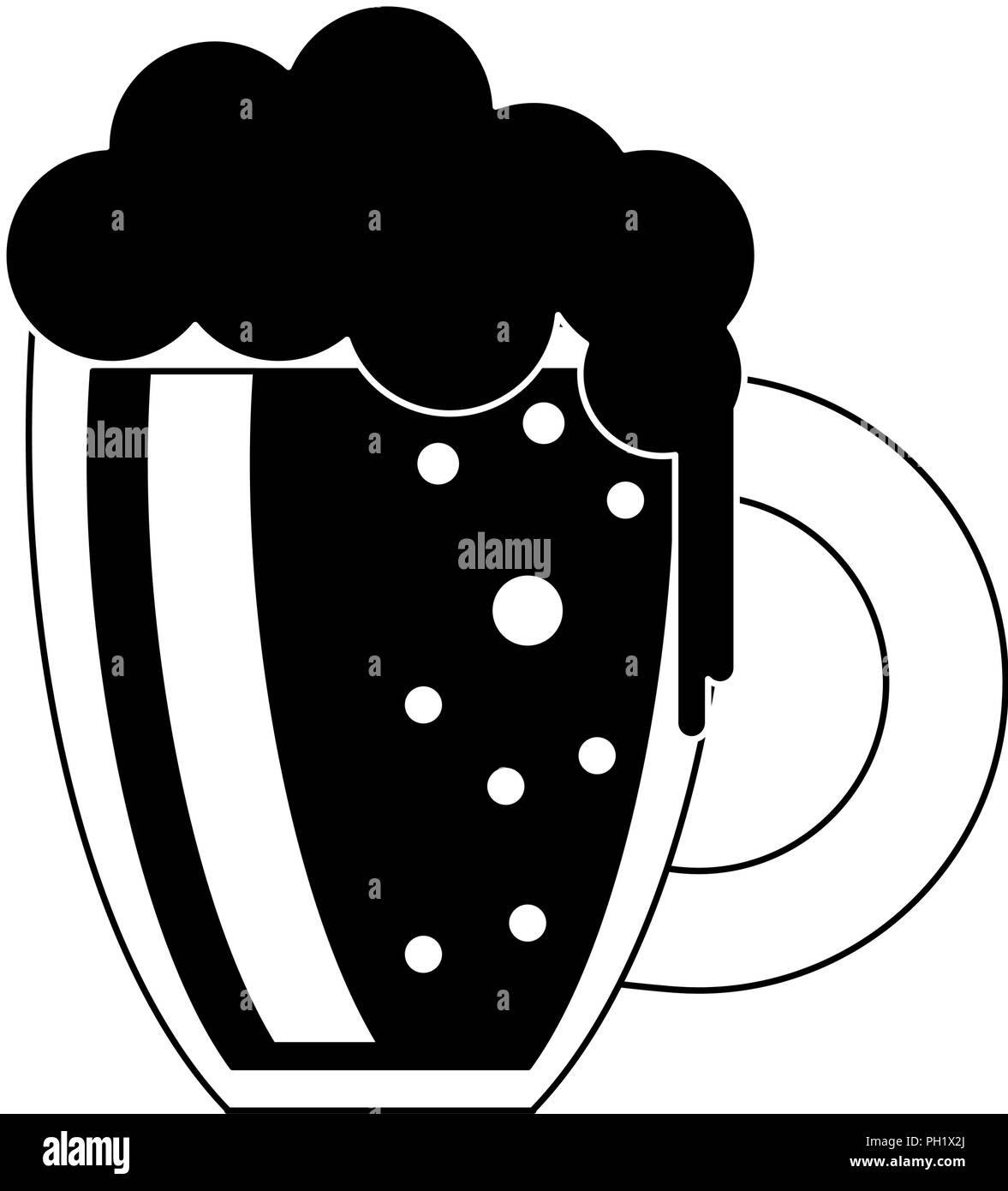 Irish beer cup in black and white Stock Vector