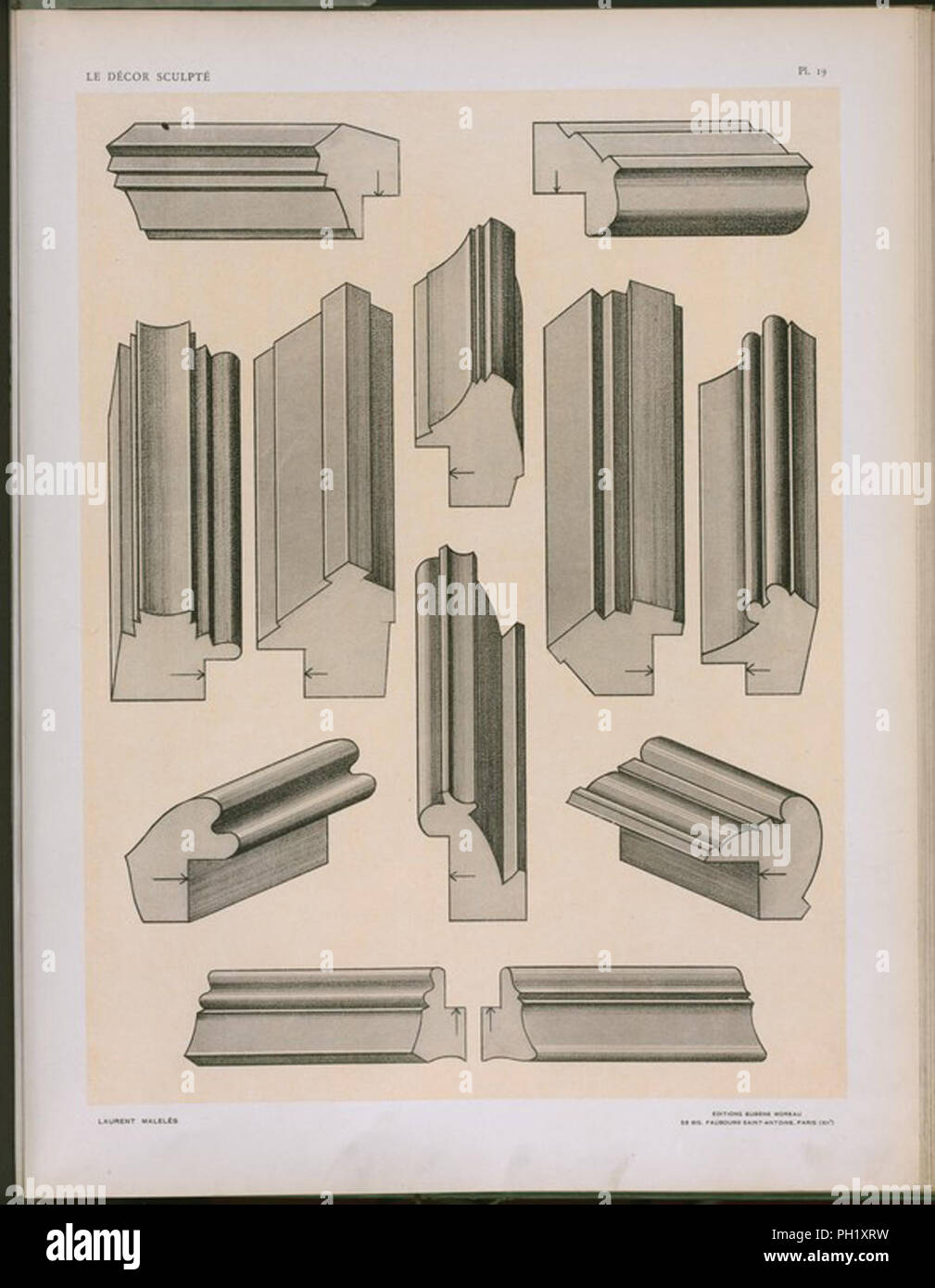 architectural mouldings samples Stock Photo