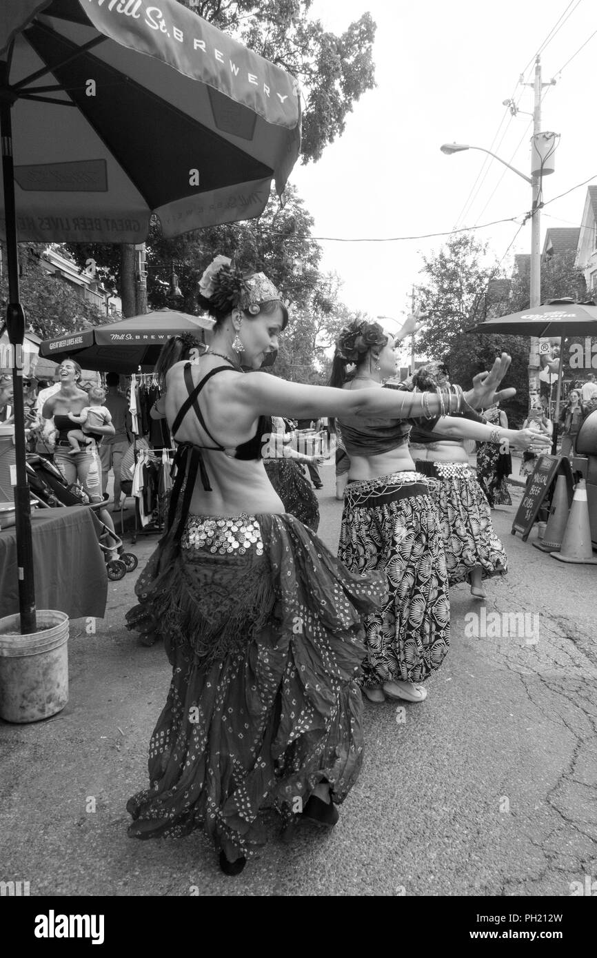 TORONTO, CANADA - AUGUST 25, 2018: Pedestrian Sunday in Kensington Market. Stock Photo