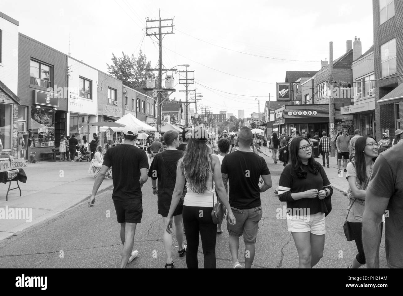 TORONTO, CANADA - AUGUST 25, 2018: Pedestrian Sunday in Kensington Market. Stock Photo