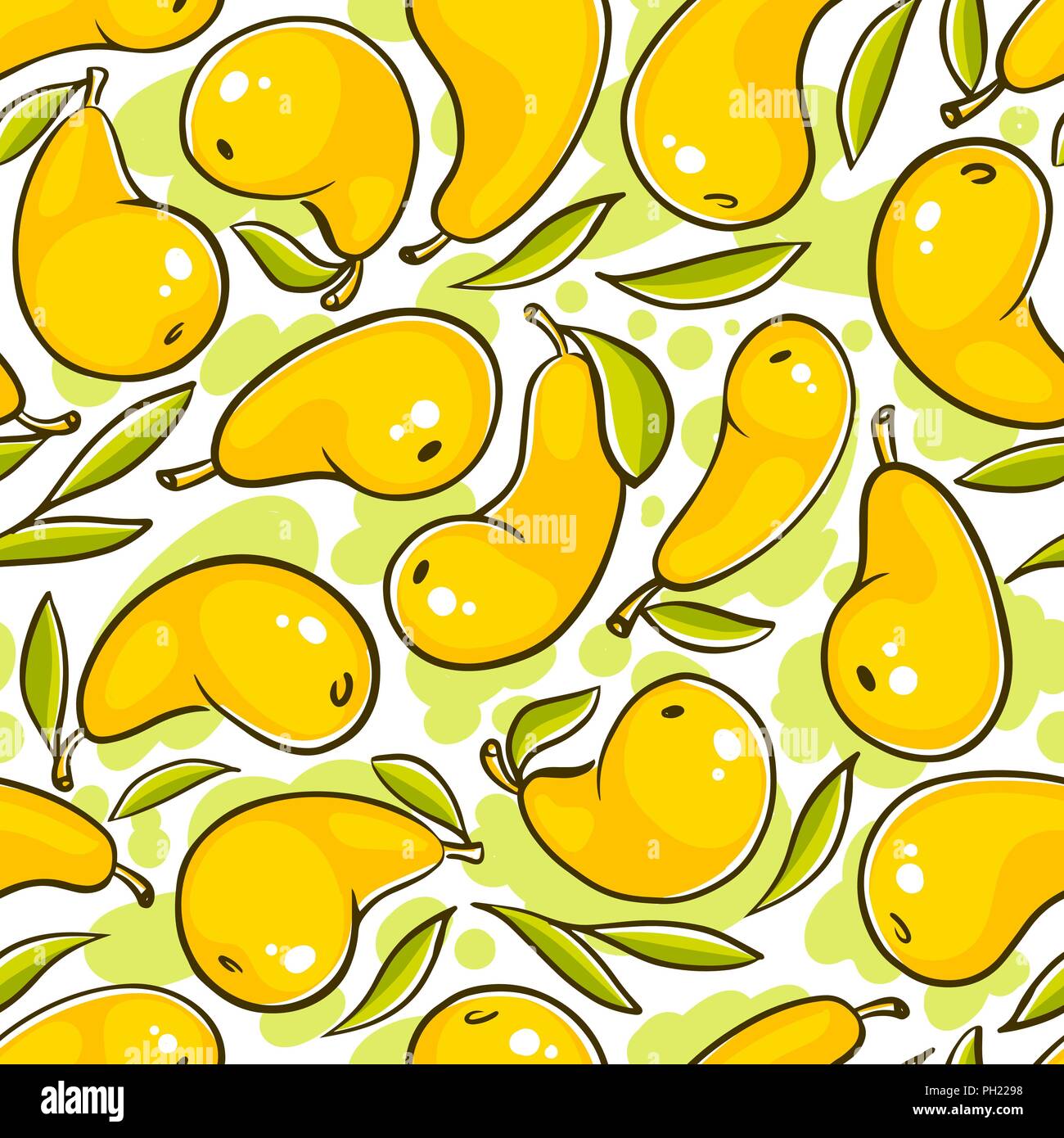 Pear pattern. Vector seamless pattern with pears Stock Vector Image ...