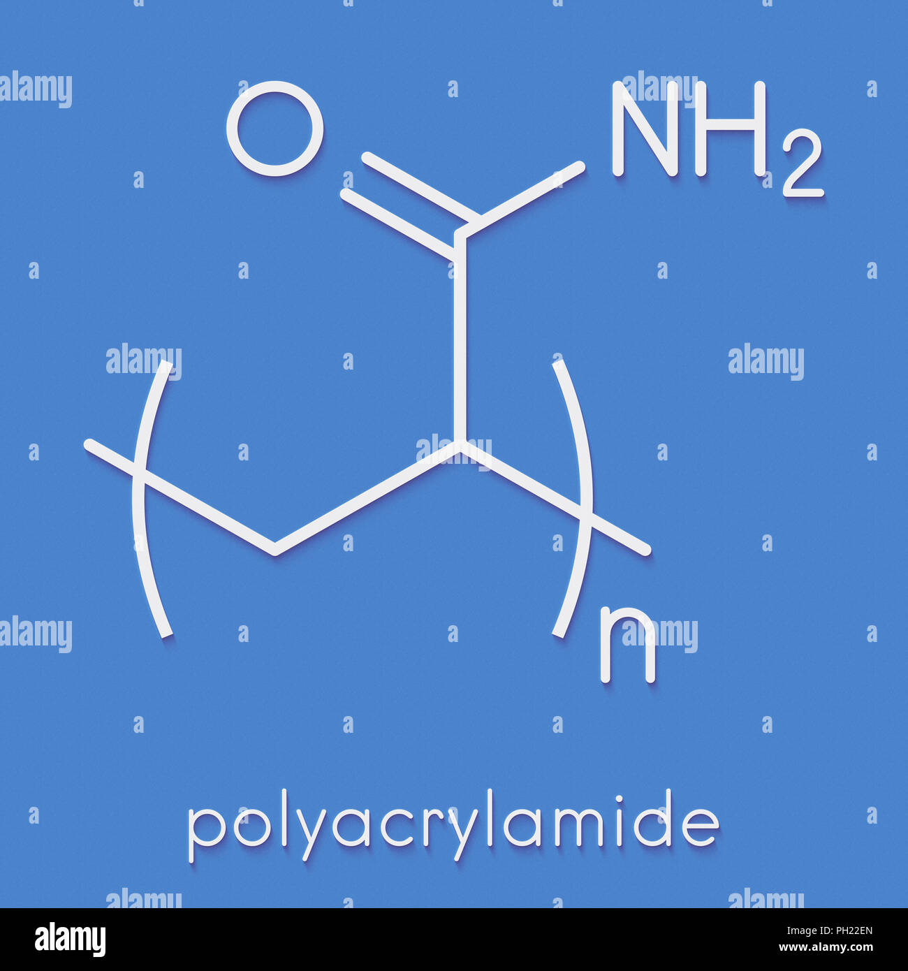 Polyacrylamide (PAM) polymer, chemical structure. Skeletal formula