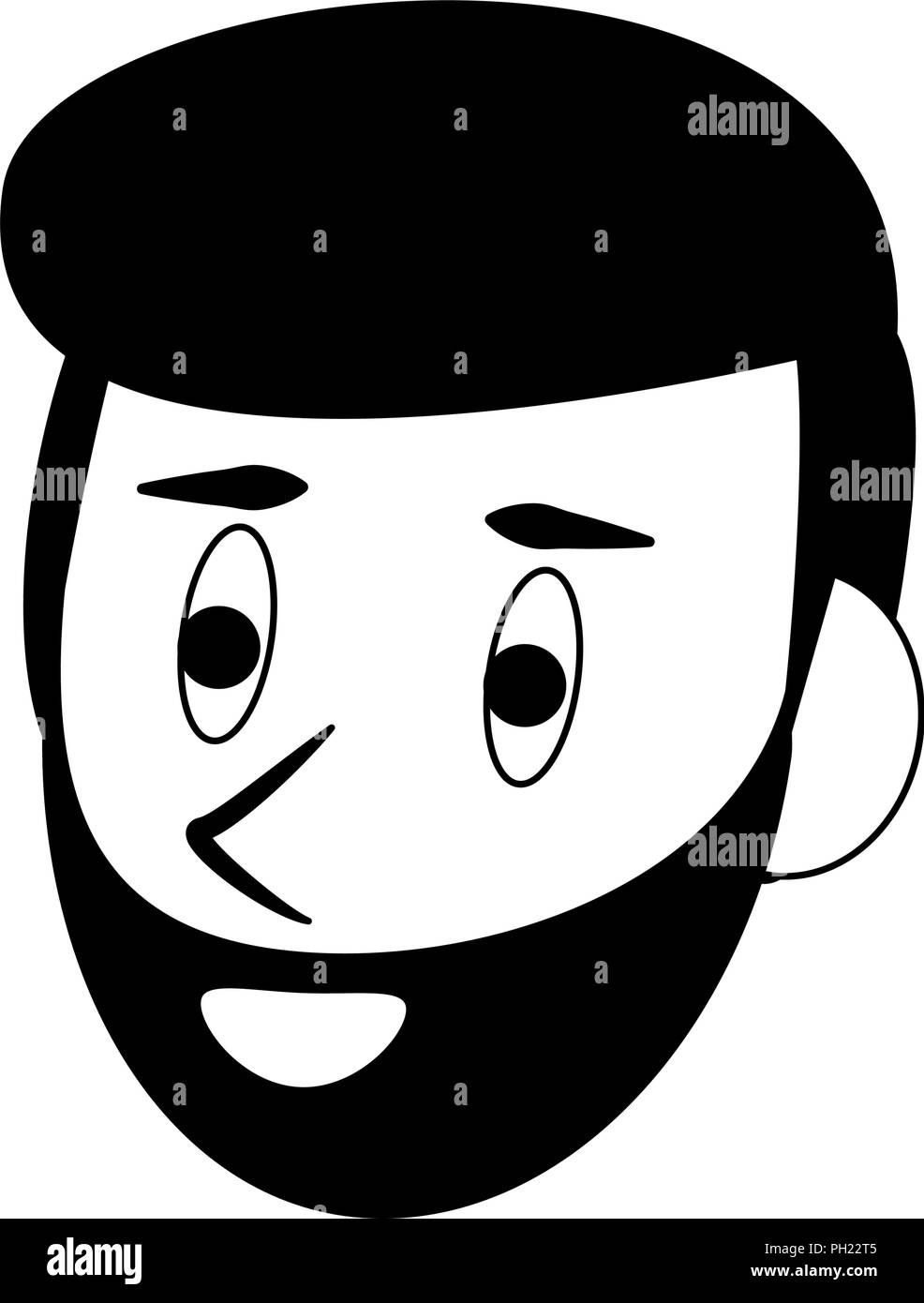Man face cartoon in black and white Stock Vector Image & Art - Alamy