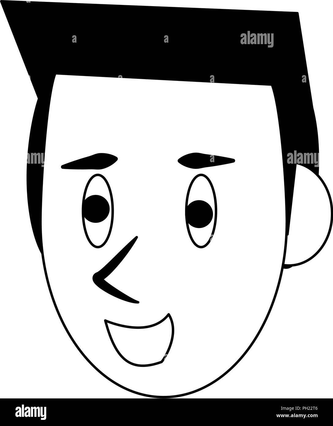 Man face cartoon in black and white Stock Vector Image & Art - Alamy