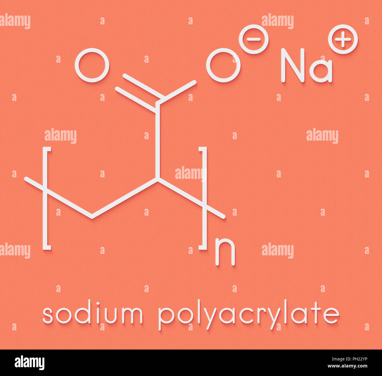 Sodium polyacrylate polymer chemical structure hires stock photography