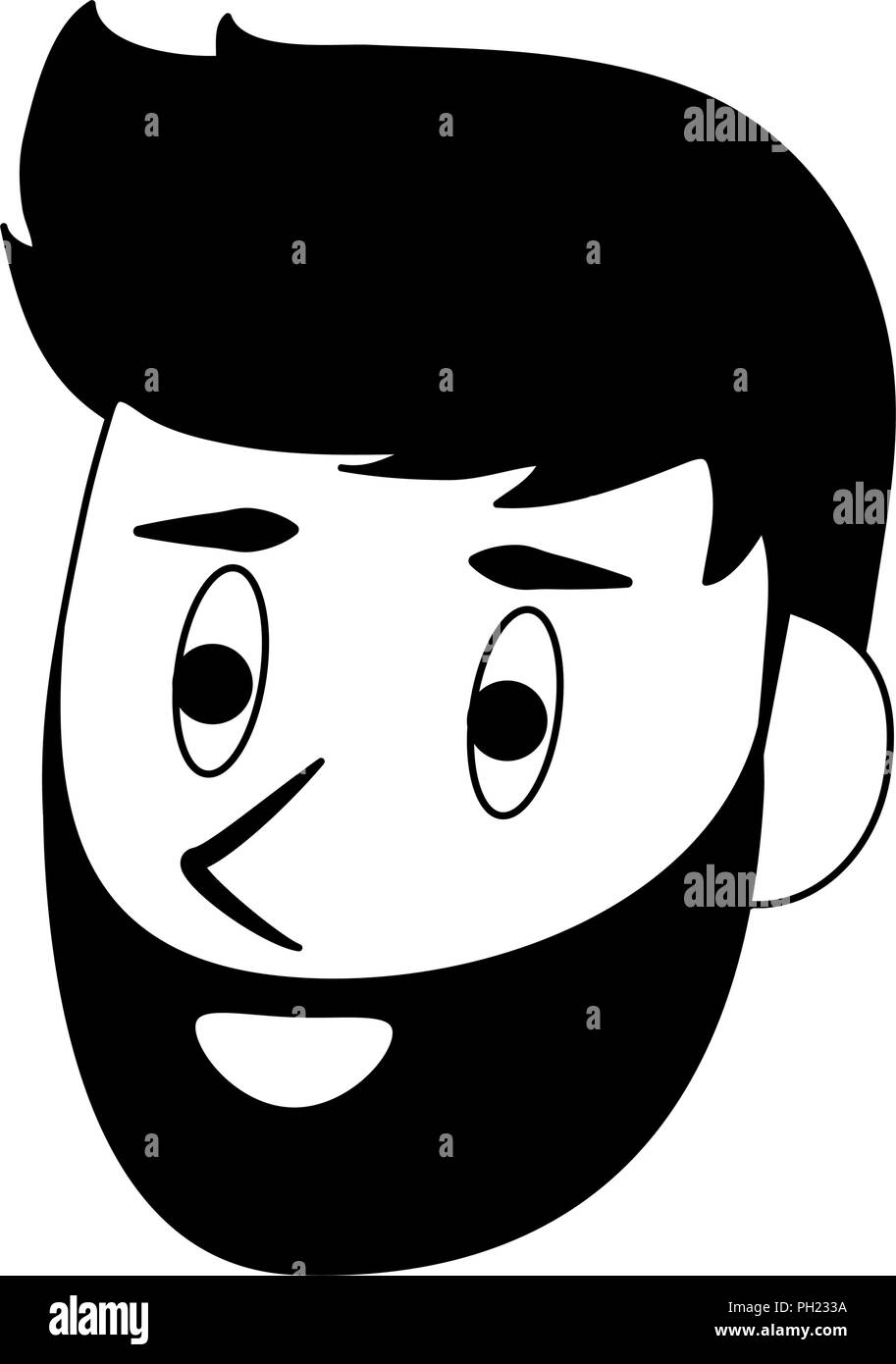 Man face cartoon in black and white Stock Vector Image & Art - Alamy