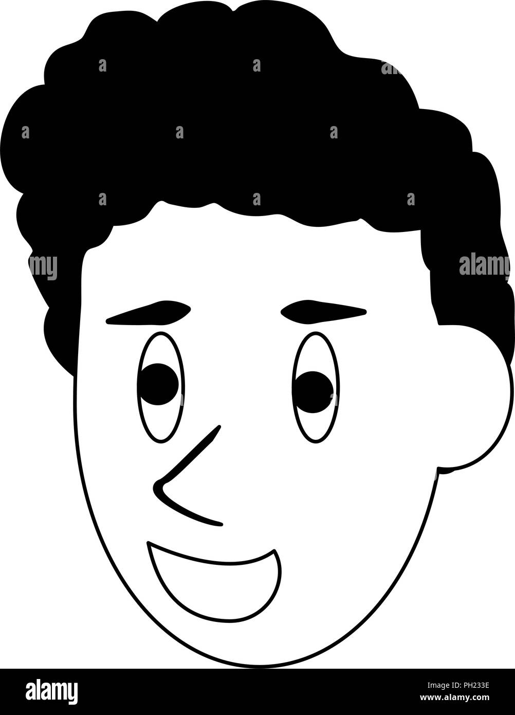 Man face cartoon in black and white Stock Vector Image & Art Alamy