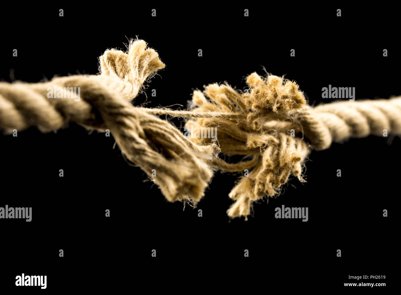 Hanging Rope Frayed To Its Last Strand About To Snap Stock Photo - Download  Image Now - iStock