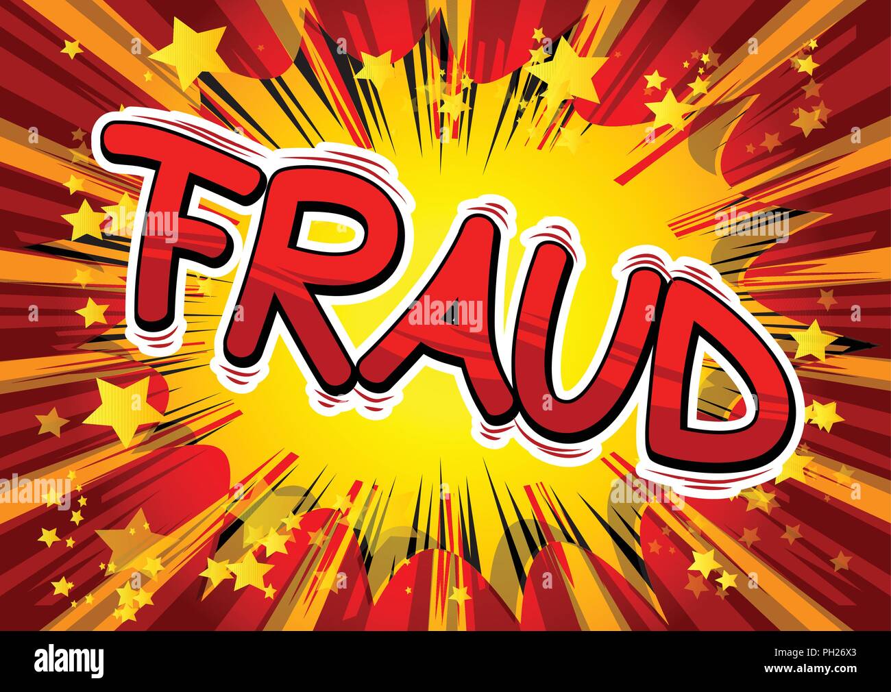 Fraud - Vector illustrated comic book style phrase. Stock Vector
