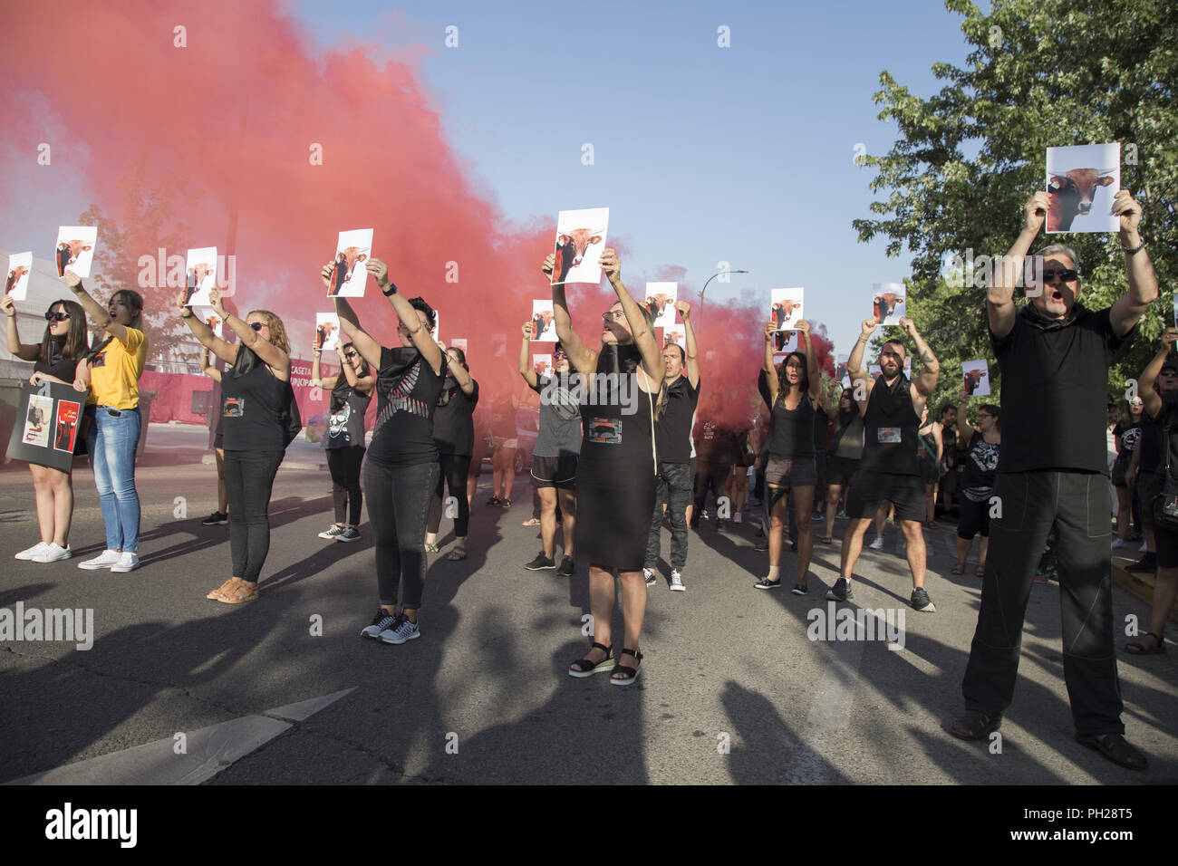 Point Reyes Protest August 29, 2018 - San SebastiáN De Los Reyes, Spain - Protesters seen ...