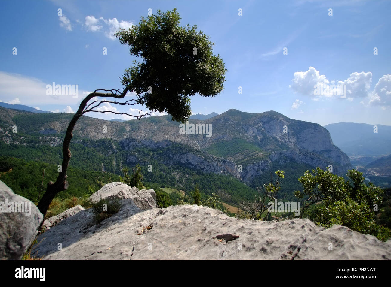 Mountainous landscape of the southern Pyrenees, Catalonia, Spain, near Coll De Nargo. Stock Photo
