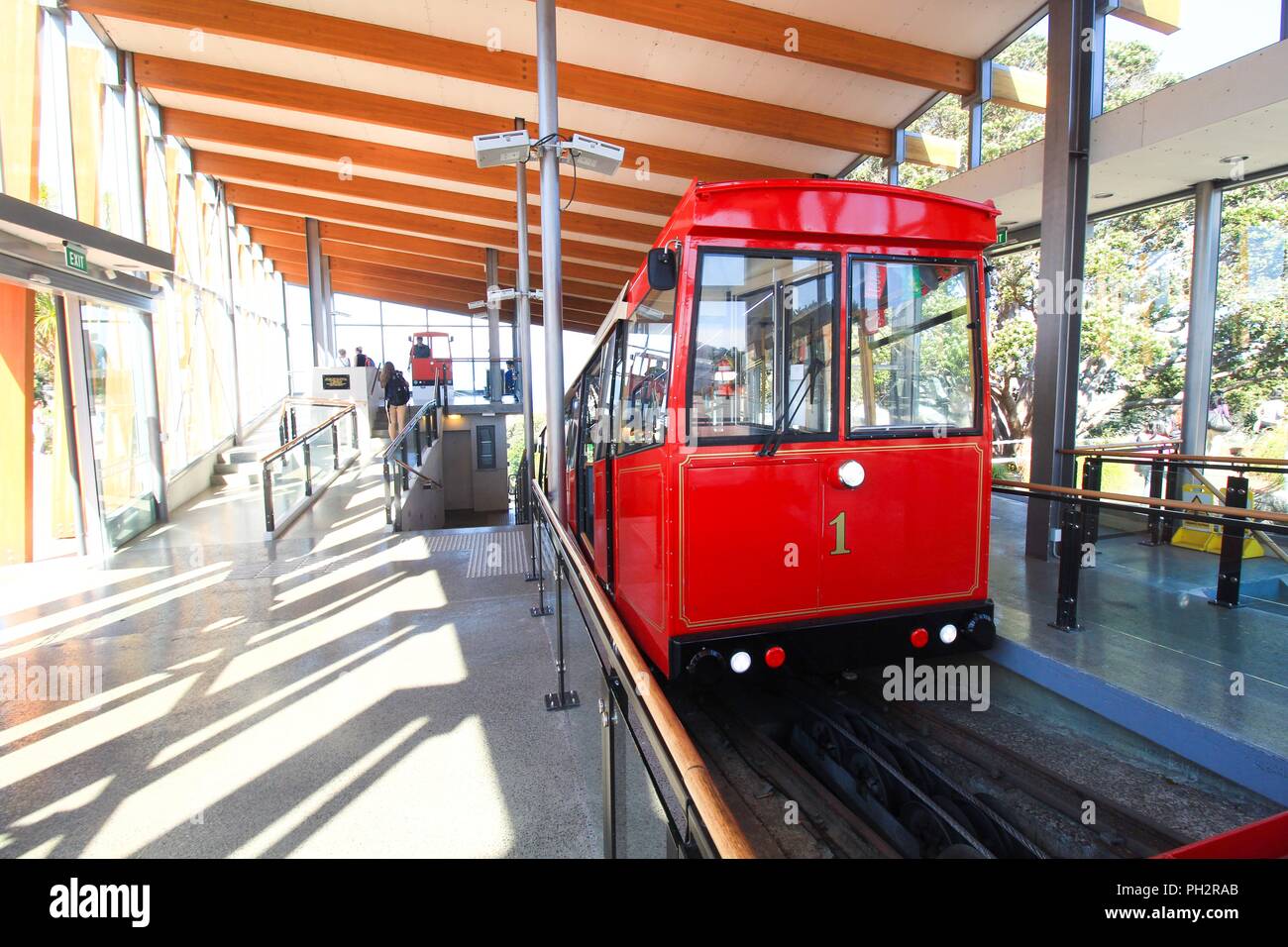 Outdoor hilltop station for the Wellington Cable Car in downtown