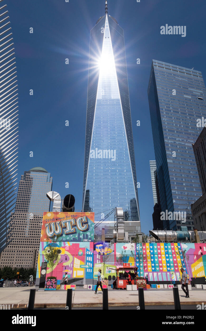 World Trade Center Complex in Lower Manhattan, NYC, USA Stock Photo