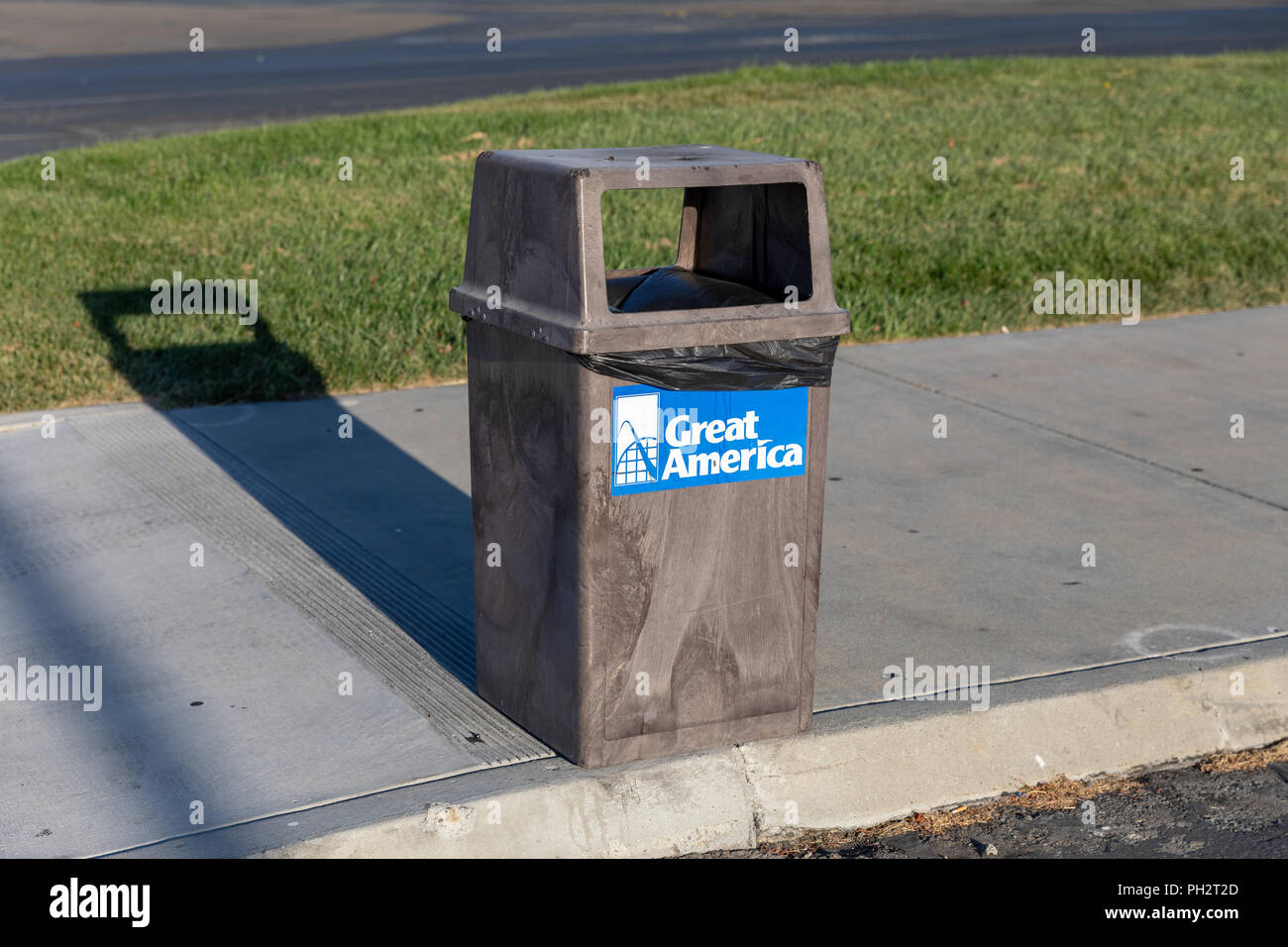 Great America, waste bin; Santa Clara, California Stock Photo