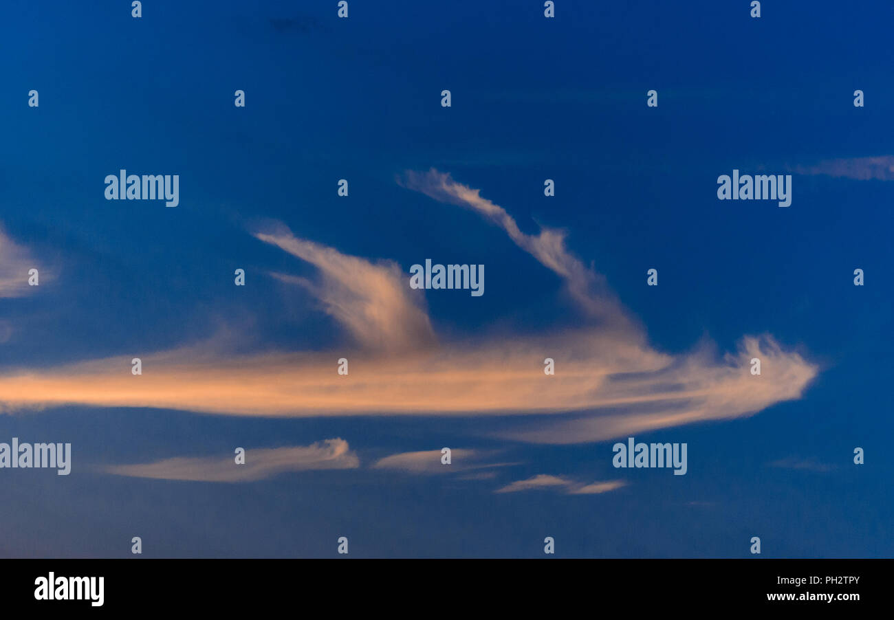 Dramatic sunset sky with colorful clouds after thunderstorm Stock Photo ...
