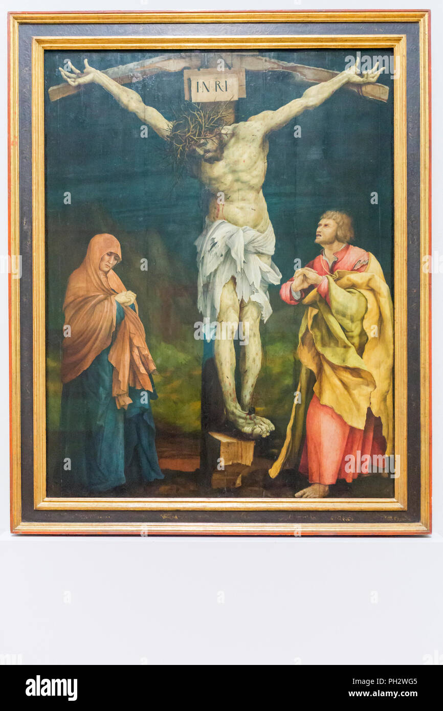 Crucifixion (1525), Matthias Grunewald, Staatliche Kunsthalle, State Art Gallery, Karlsruhe, Baden-Wurttemberg, Germany Stock Photo