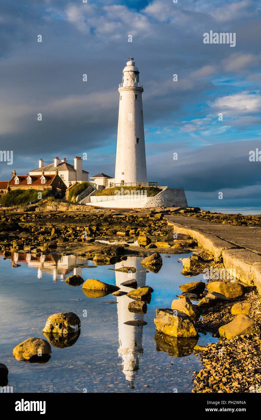 St. Marys lighthouse at Whitley Bay Stock Photo Alamy