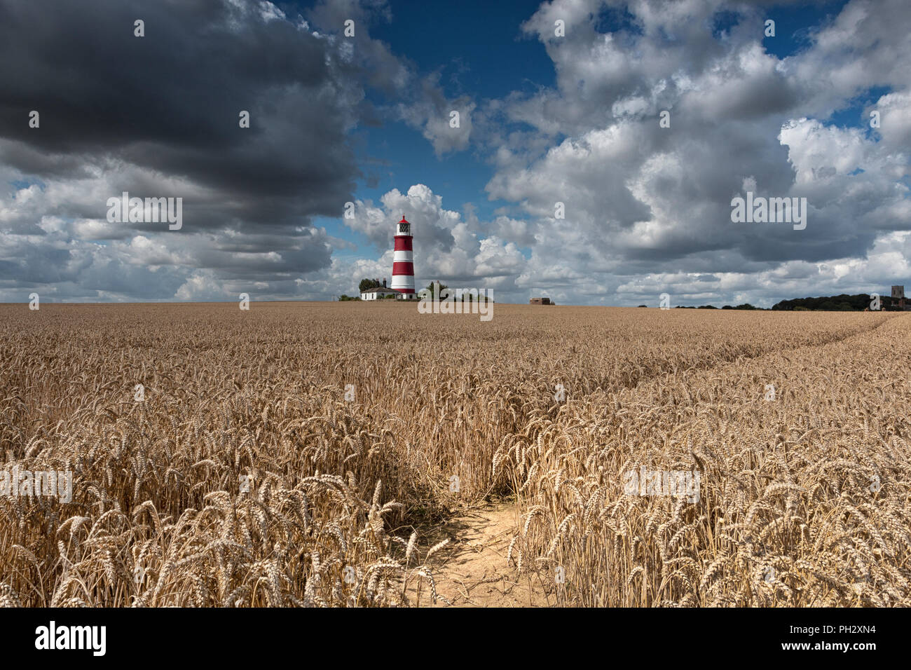 Happisburgh Lighthouse On The North Norfolk Coast Uk Stock Photo