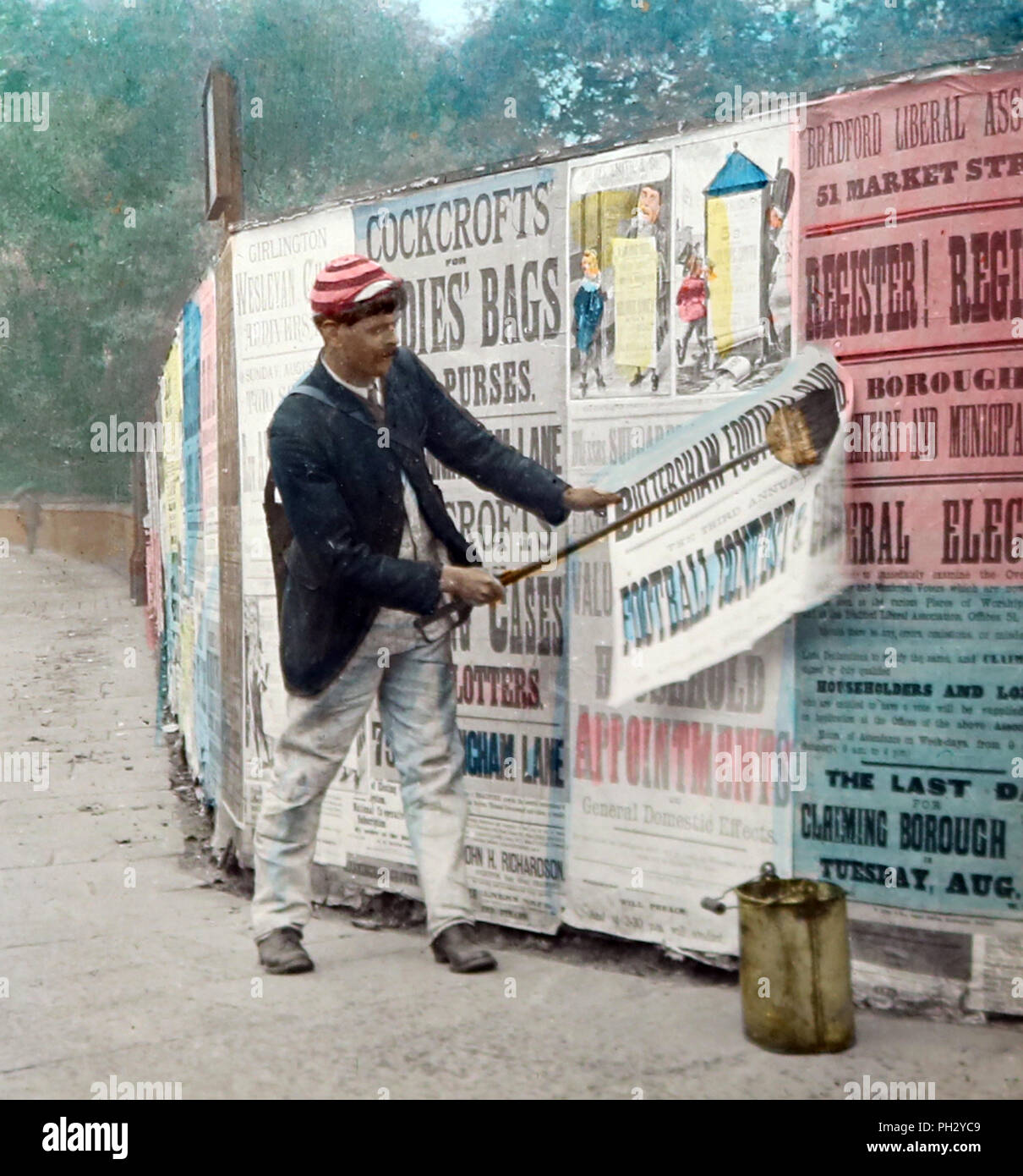 A Bill Poster, Victorian period Stock Photo - Alamy