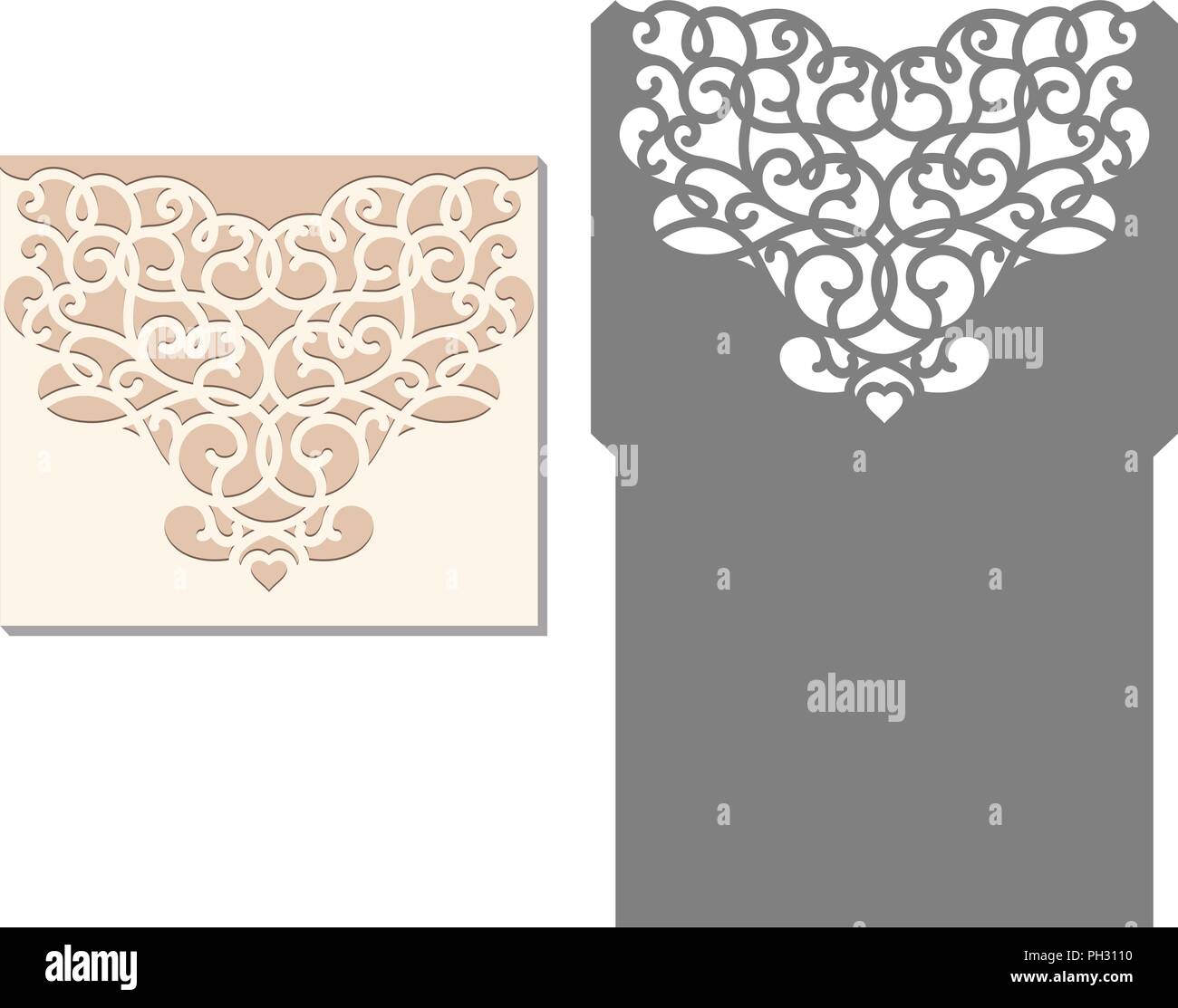 laser cut envelope template for invitation wedding card paper