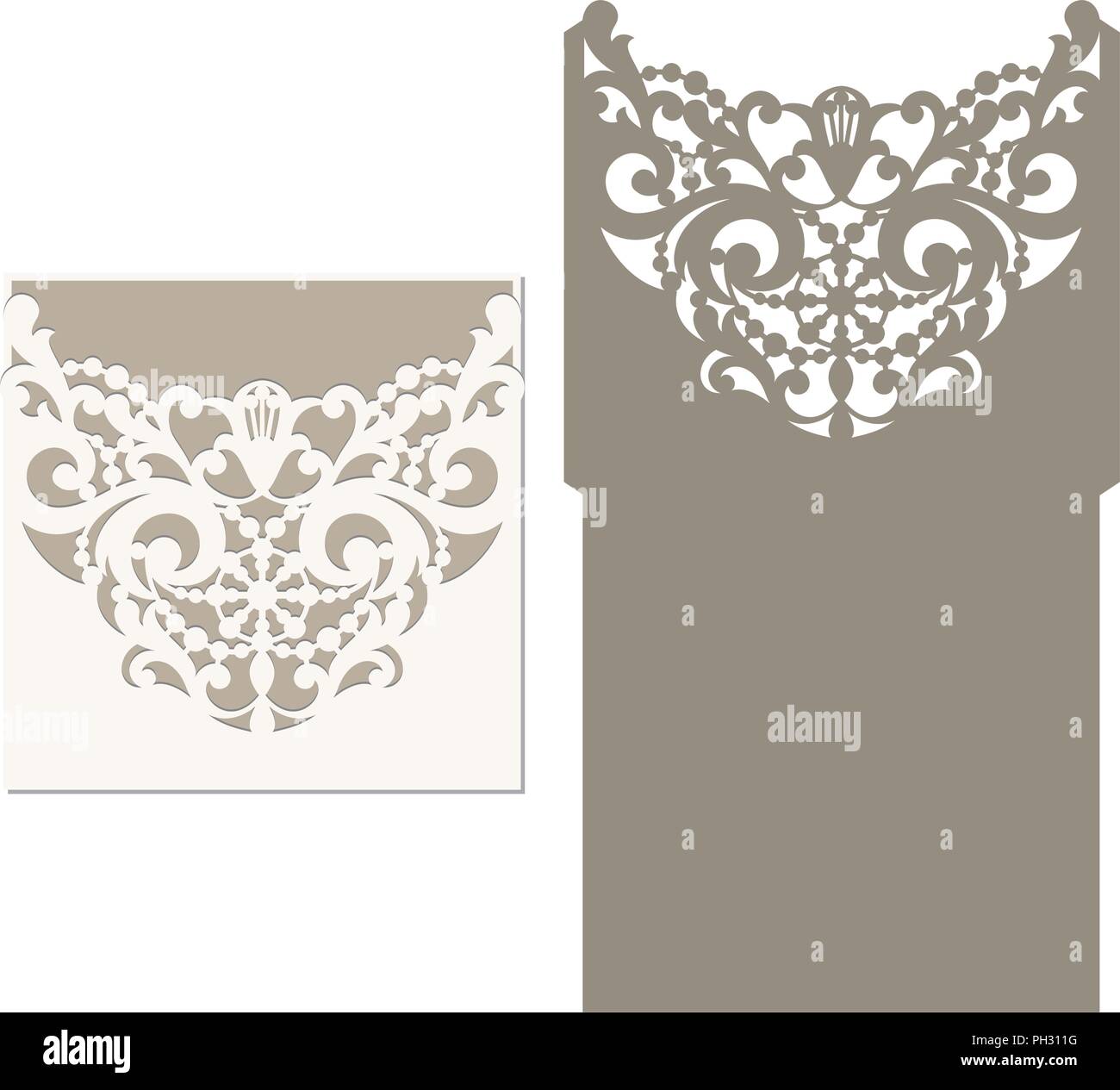laser cut envelope template for invitation wedding card paper
