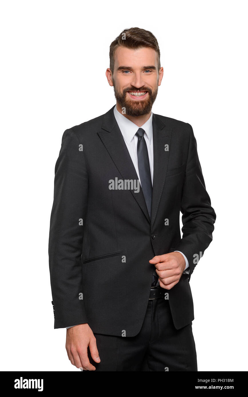 Handsome laughing business man hi-res stock photography and images - Alamy