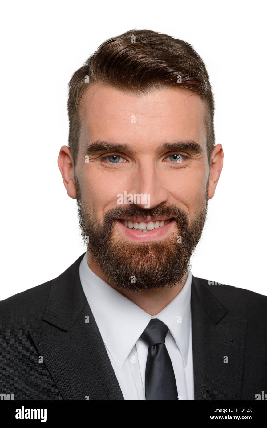 Smiling young successful businessman Stock Photo