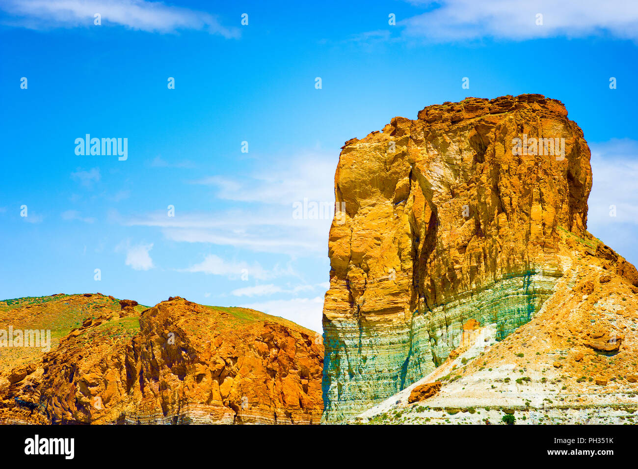 Desert limestone rock shapes seen just outside Ogden Utah Stock Photo