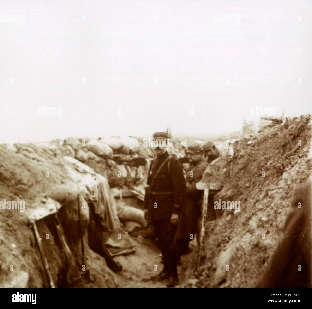 Trenches in Champagne, northern France, c1914-c1918. Artist: Unknown. Stock Photo