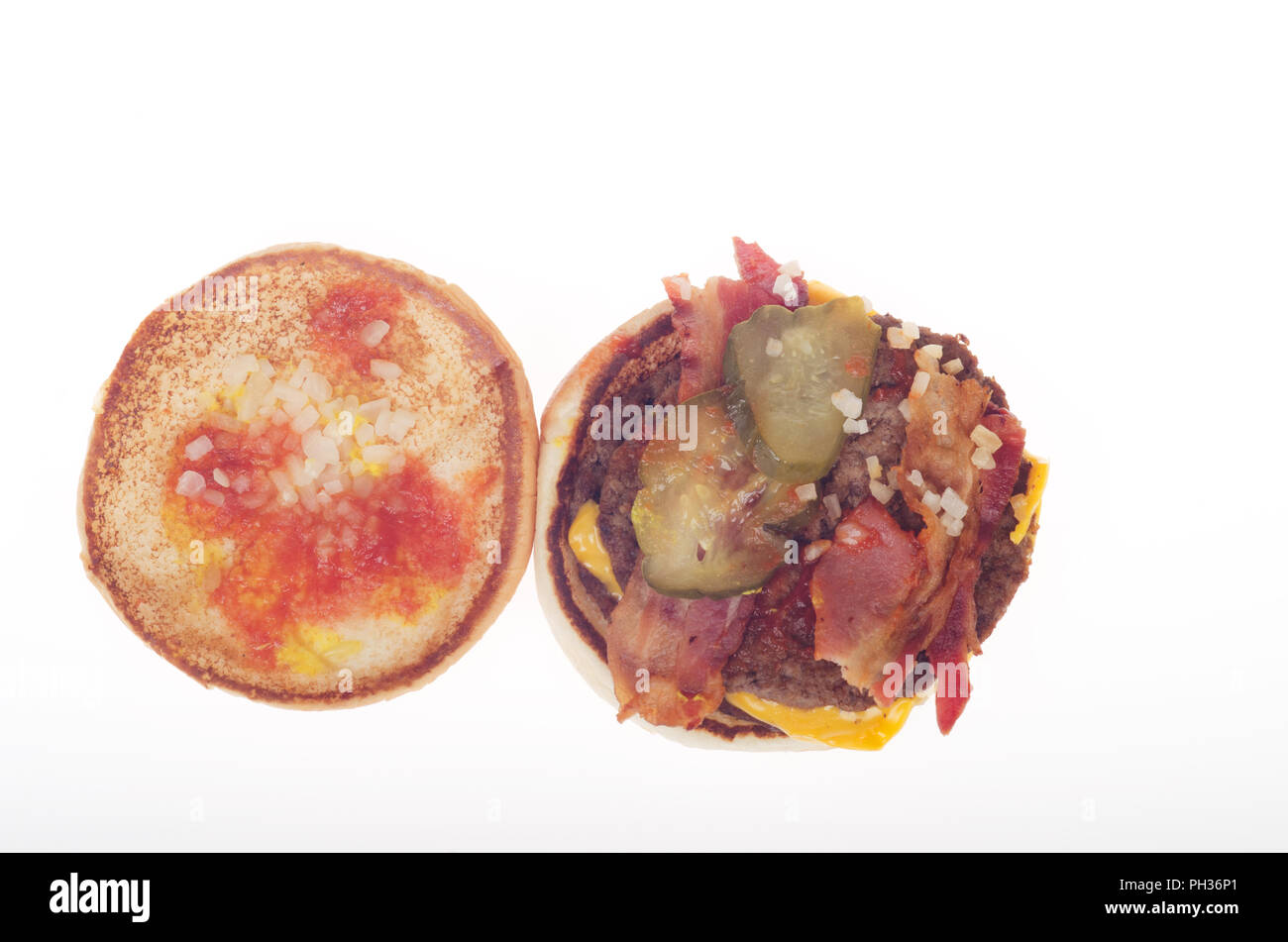 McDonalds Bacon McDouble Cheeseburger open Stock Photo Alamy