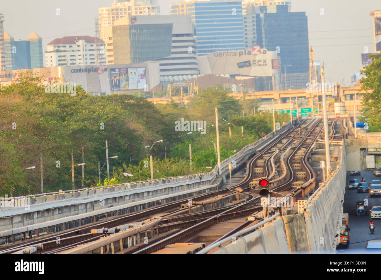 Bangkok Thailand March 8 2017 Bts Sky Train Is Driving To The Bangkok Thailand March 8 2017 Bts Sky Train Is Driving To The