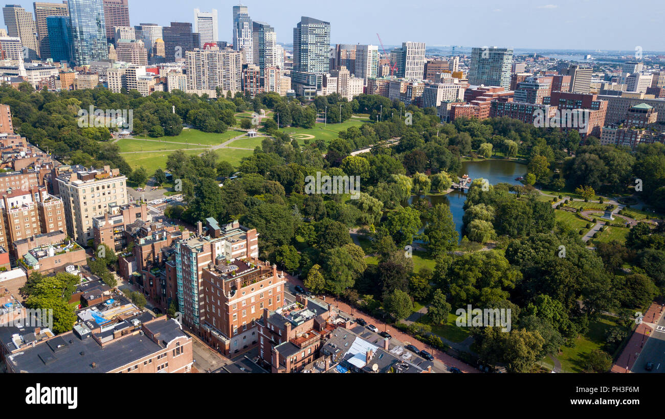 Boston Public Garden and Boston Common, Boston, MA, USA Stock Photo