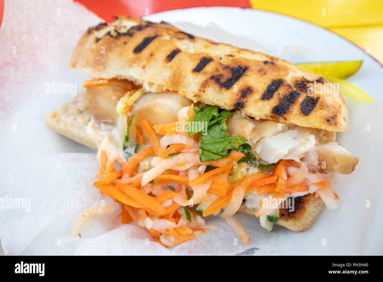 Cod Bahn Mi, Canteen Restaurant, Provincetown, MA, USA Stock Photo Alamy