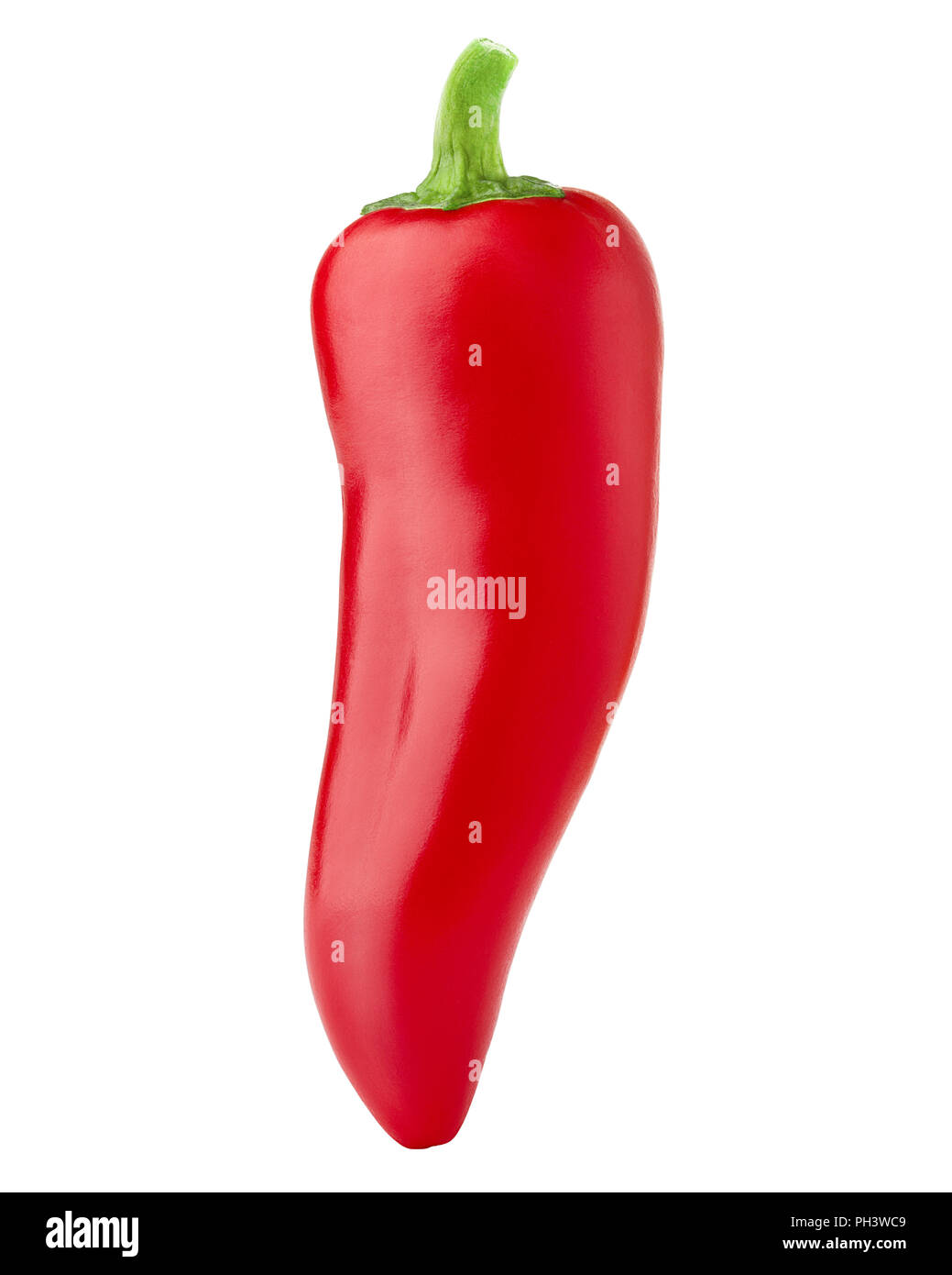 red hot chilli peppers on white background, isolated, high quality photo, clipping path Stock Photo