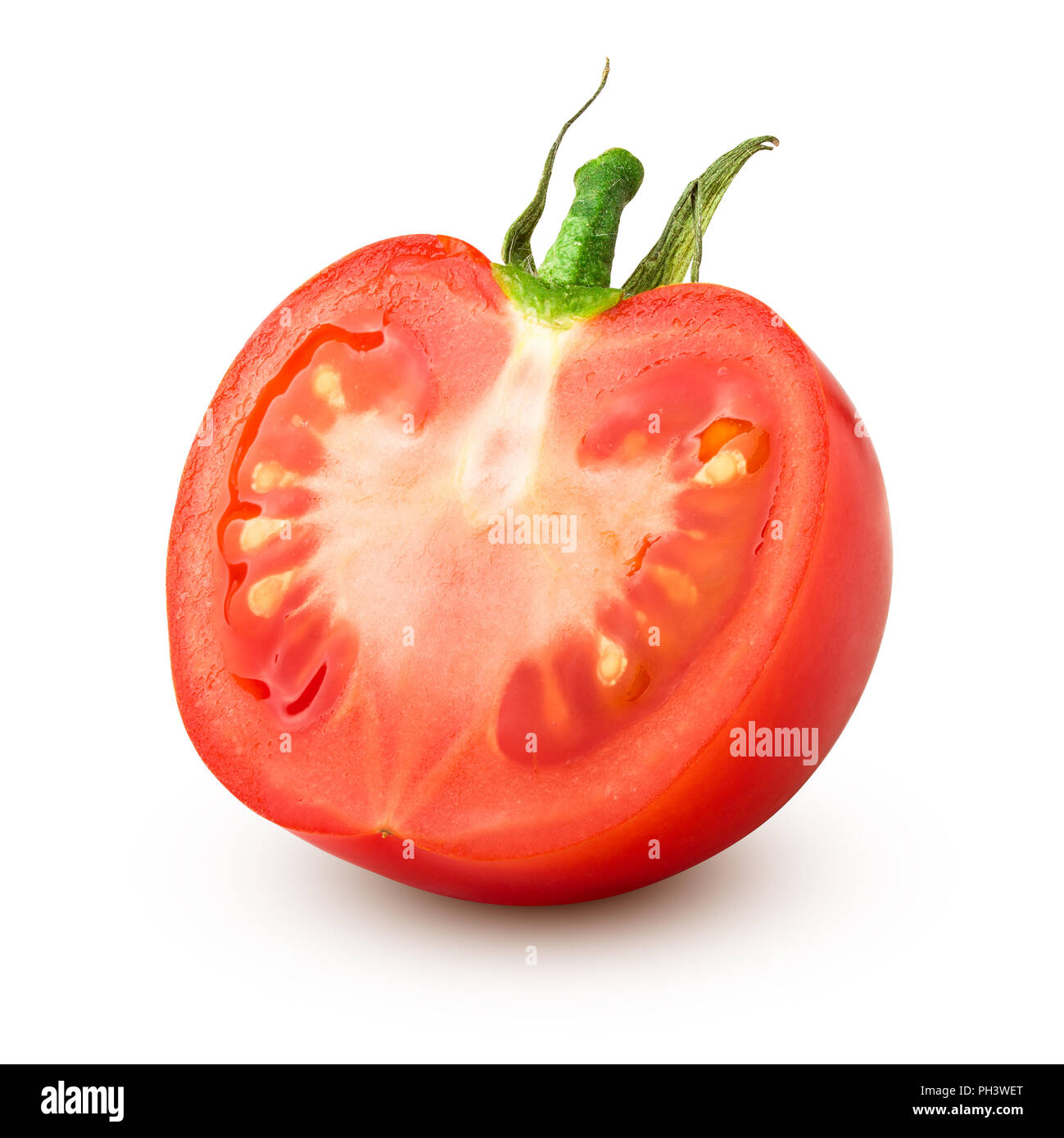 tomato slice, isolated on white background, clipping path, full depth of field Stock Photo