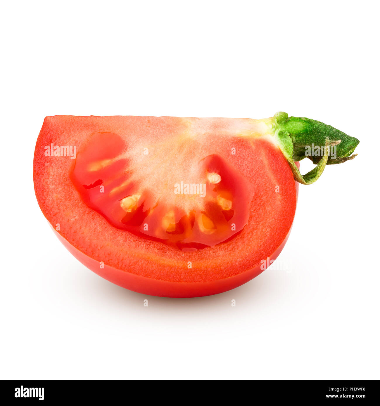 tomato slice, isolated on white background, clipping path, full depth of field Stock Photo