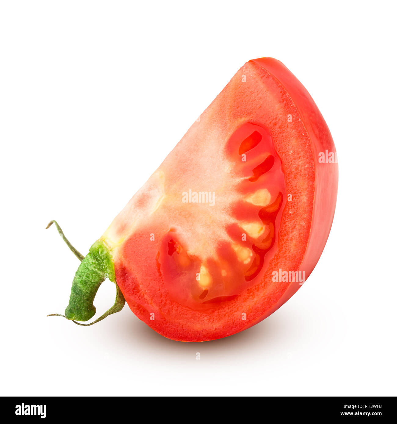 tomato slice, isolated on white background, clipping path, full depth of field Stock Photo