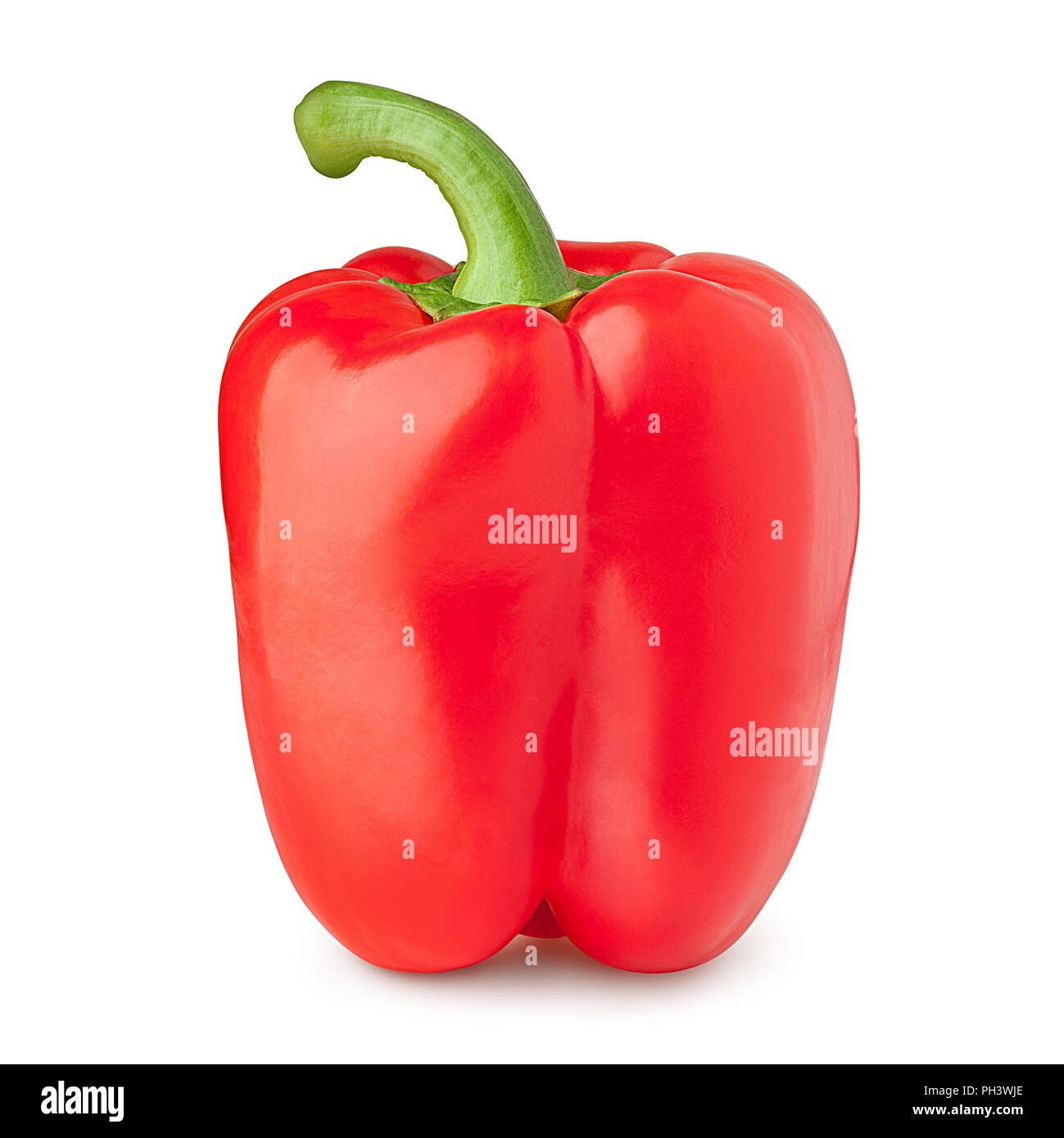 red sweet pepper, paprika, clipping path, isolated on white background