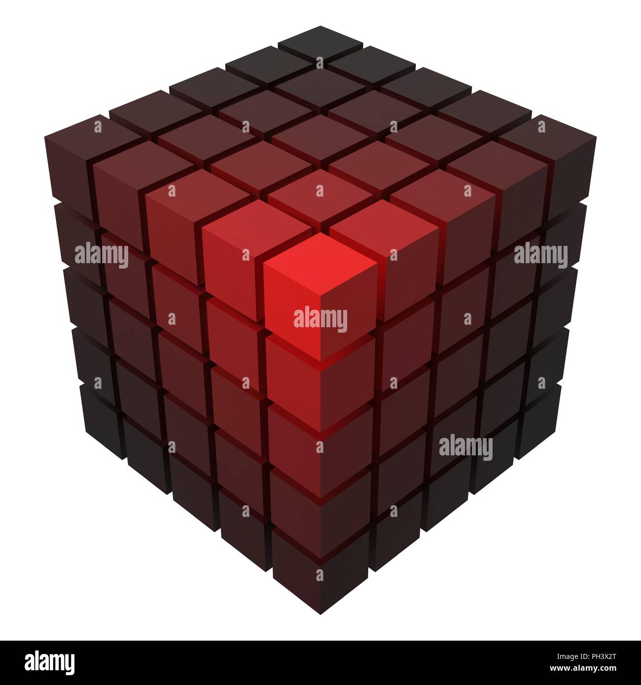 3d style vector cubic form made of with smaller cubes. Stock Vector