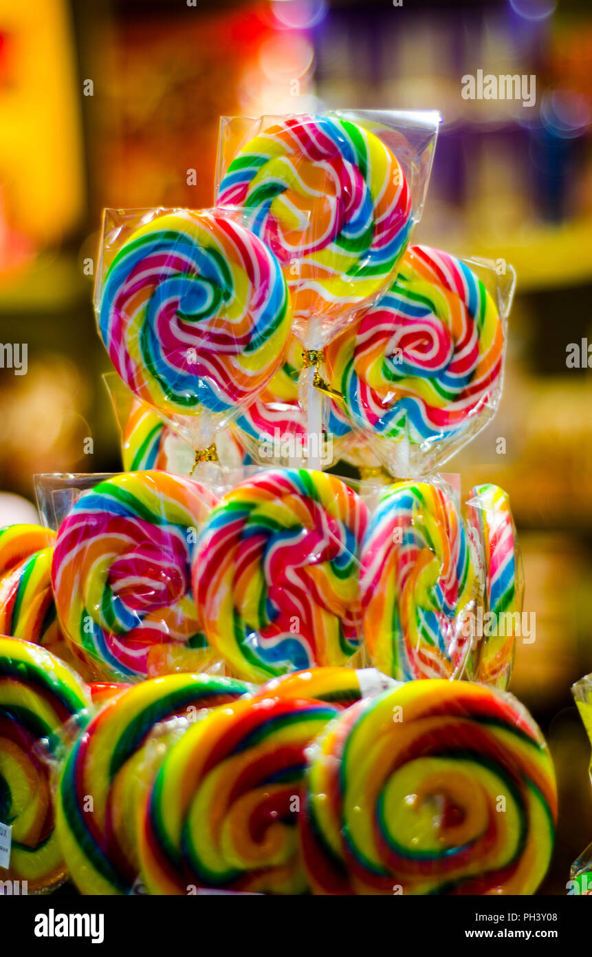 Rainbow candy in malaysia market hires stock photography and images