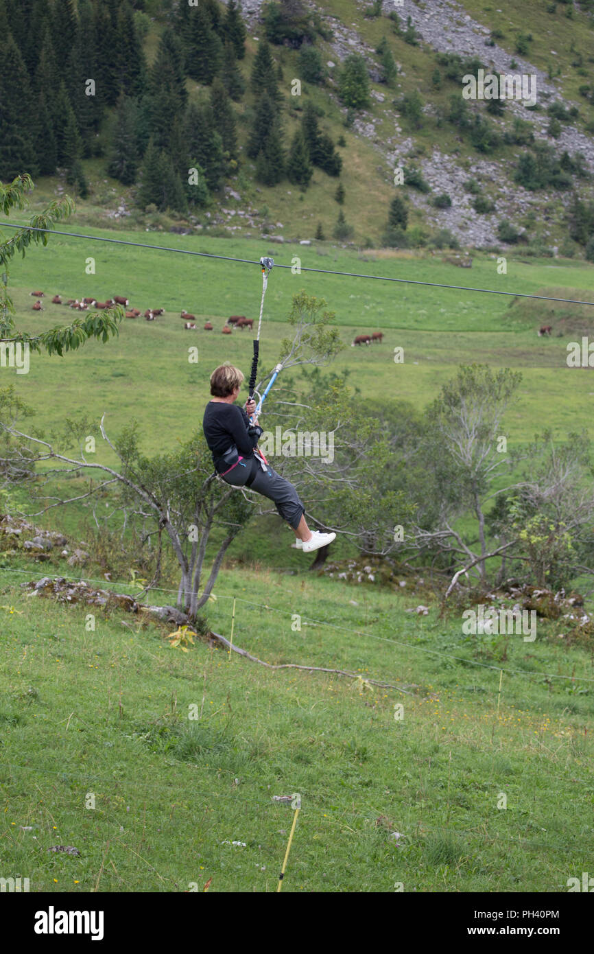 Death slide in the Alps Stock Photo