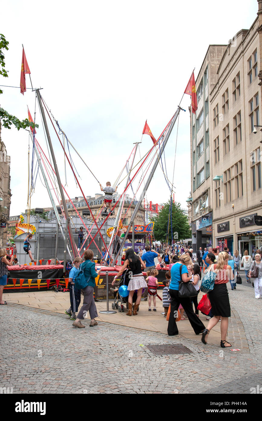 Big Swing for grownups  on Sheffield Fargate Stock Photo
